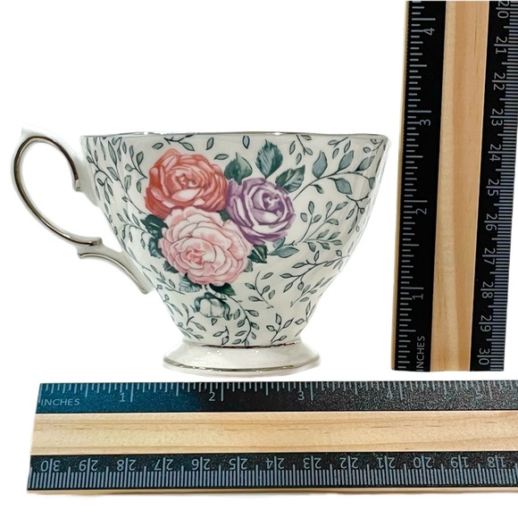 ROYAL ALBERT Rare Vintage Rose Garland Cup Bone China Made in England - Picture 12 of 14